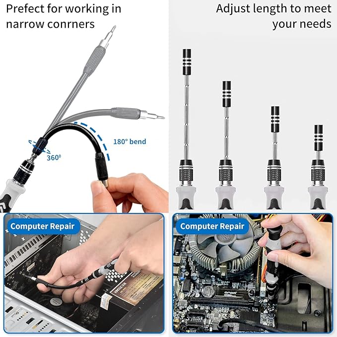 80 IN 1 Professional Computer Repair Tool Kit, Precision Screwdriver Set with 56 Bits, Magnetic Screwdriver Set for Laptop, PC, MacBook, Tablet, iPhone, PS4, Electronics, Gamer Tech Gifts for Men
