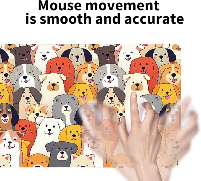 Positively Adorable Dog Desk Mat - 27.56 * 13.78in Desk Pad, Large Non-Slip PU Leather Pad for Aesthetic Home Office & Gaming,A Gift for Dog Lovers