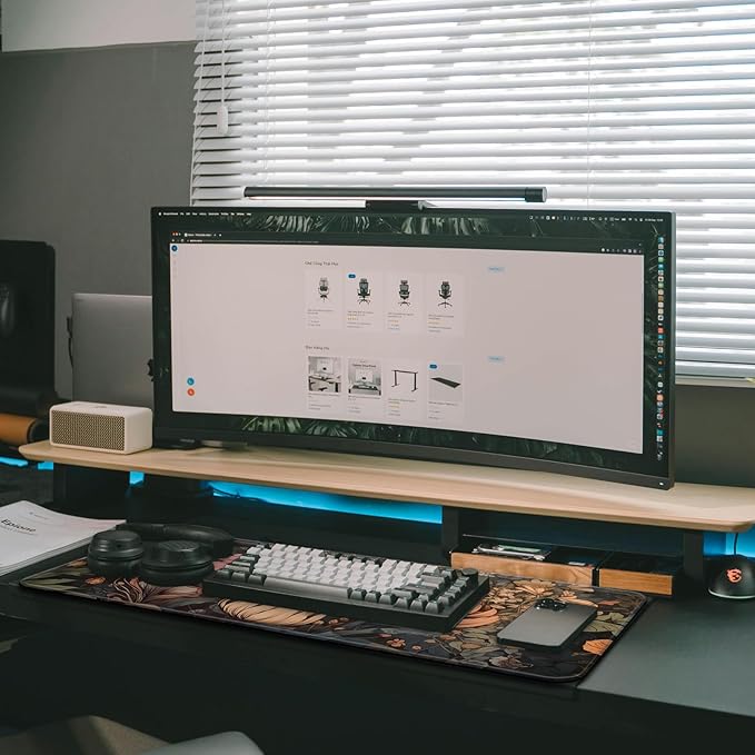 Gaming Mouse Pad with Anti-Slip Rubber Base, Extended Large Computer Mouse Mat with Stitched Edges, Long XL Anime Mousepad for Laptop and Keyboard, 31.5 x 11.8 inch (Wildflowers)