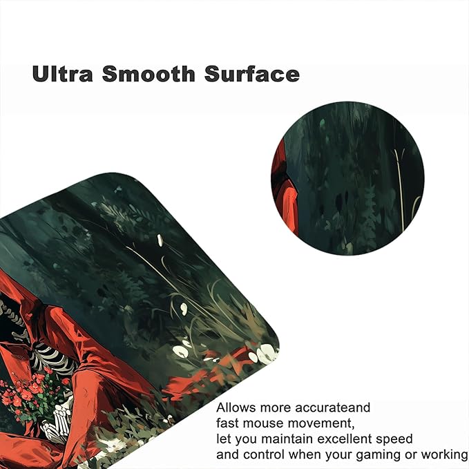 Skull Desk Mat Dark Lonely Game Anime Flowers XL Mouse Pad Large Mousepad Extended Laptop Keyboard Mat Gaming Desk Pad Mouse Mat 31.5"x11.8" Office Computer Keyboard Laptop Home