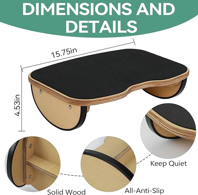 Under Desk Footrest for Office, Ergonomic Foot Rest for Under Desk at Work, Wood Foot Stool to Teacher Supplies, Student Gifts, Doctors Office Accessories