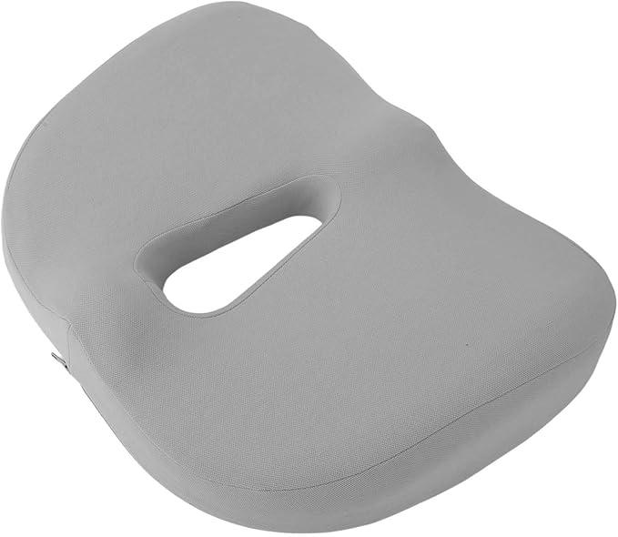 Memory Foam Seat Cushion Breathable Hollow Core Orthopedic Sitting Pillow Pad for Office Car Home (Grey)