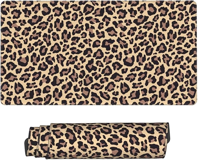 Leopard Print Animal Cheetah Large Mouse Pad & Desk Mat Extended Mousepad Non-Slip Rubber Base Laptop Computer Keyboard Pad for Gaming, Office & Home Decor, XXL - 29.5" X 15.8"