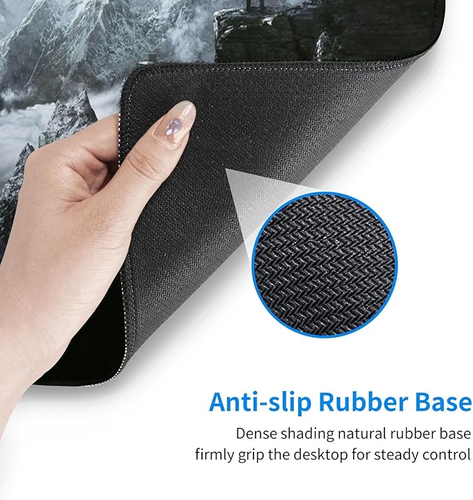 Generic Mouse Pad Non-Slip Rubber Base Mouse Pad Waterproof Desk Writing Mat for Office Home 12x31.5in, Black4