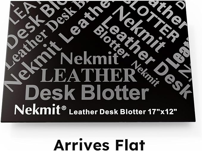 Nekmit Leather Desk Blotter Pad 17 x 12 Inches, Flat, Non-Slip, Waterproof, Green