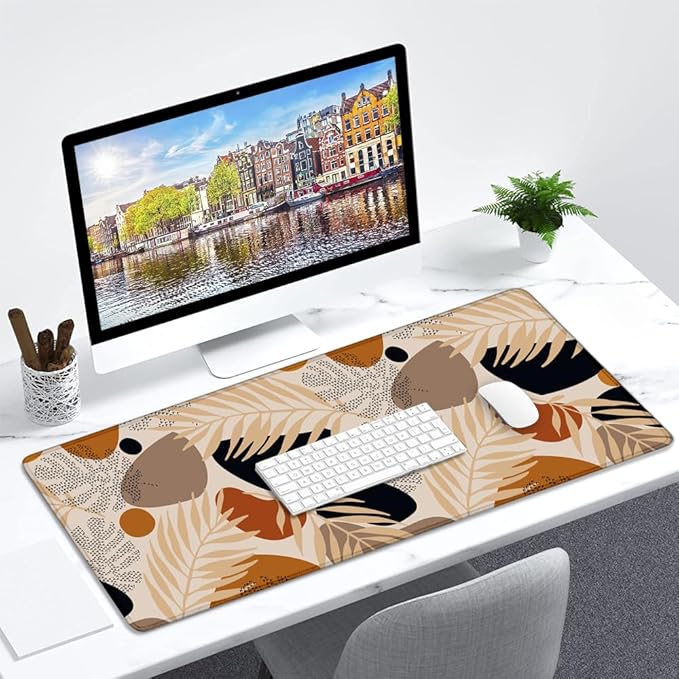 Desk Mat,Desk Pad, XXL Large Mouse Pad,Anti-Slip Big Mousepad with Stitched Edges,Extended Computer Mouse Pads for Desktop Abstract Art