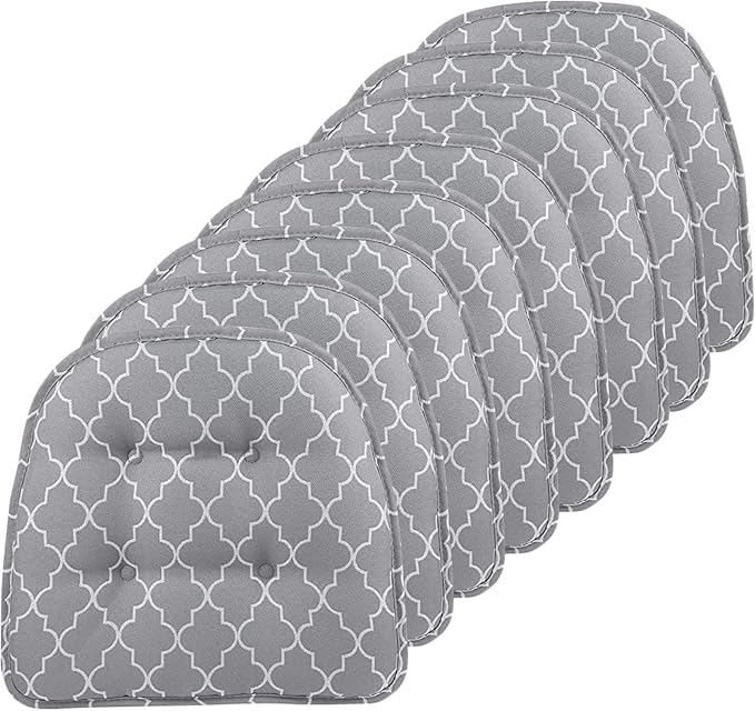 Non-Slip Chair Cushions, Assembled in USA, U-Shaped Skid-Proof Seat Pads for Dining Room, Kitchen, Office, 15"x16"