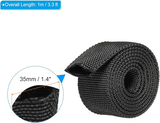 PATIKIL 0.8" Dia 3.3FT Nylon Protective Hose Sleeve, Cable Cover Sheath Protection for Welding Tig Torch Hydraulic Hose, Black