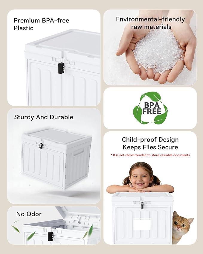 2 Drawer File Cabinets,Plastic File Box for Letter Size Hanging File Folders, Easy Carry Small File Cabinet for Home, Office, School,Stackable Storage Filling Box, White