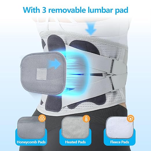 Lower Back Brace for Women and Men - Adjustable Lumbar Back Brace, Full Support Lumbar Brace, Ergonomic Design & Soft Breathable 3D Knit Material, for Sciatica Scoliosis Posture, Ideal for Work Lifting (XL)