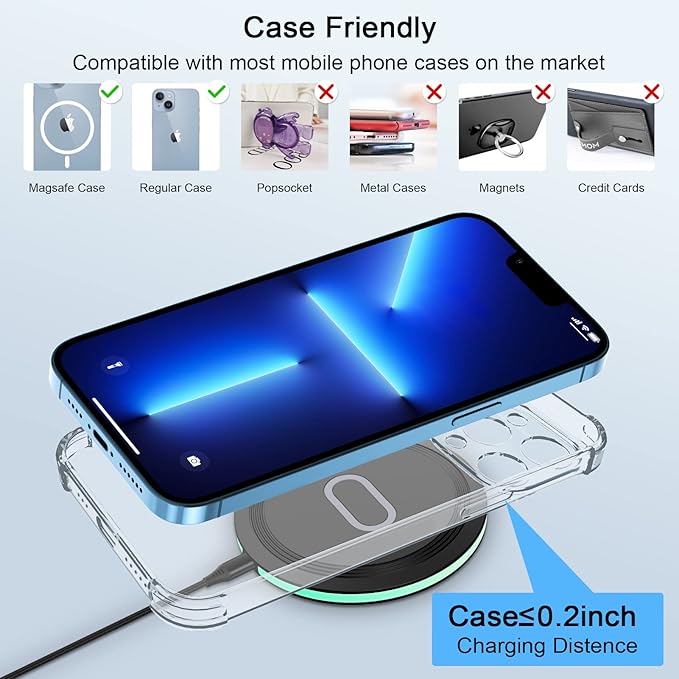 15W Wireless Google Charger Fast Charging Pad for Google Pixel 10A 10 9A 9 Pro XL Fold 8 7 6 Pro 8A 7A,Samsung Galaxy S26 S25 S24 Ultra S23 FE S22 Z Flip Fold7 6,Wireless Charger Station Fast Charging