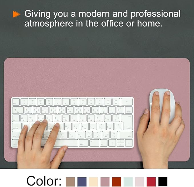 PATIKIL 28"x14" Desk Mat Protector, PU Leather Non-Slip Waterproof Keyboard Pad Writing Mat for Office Home, Black