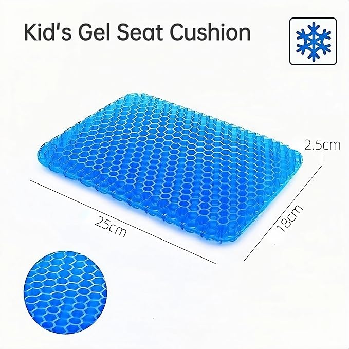 Cooling Gel Seat Cushion with Breathable Honeycomb Design for Pressure Relief on Office, Car, and Wheelchair Seats, Small