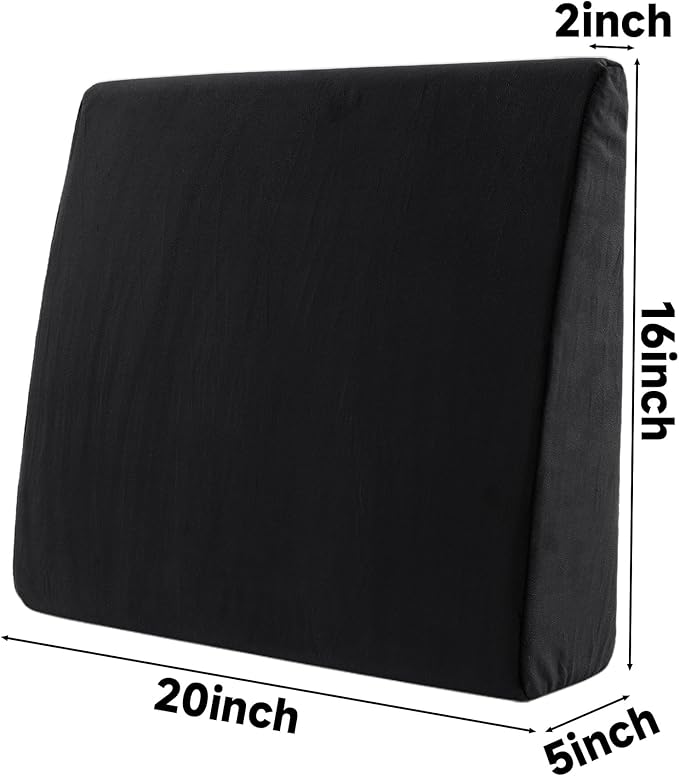 MABOZOO Wedge Recliner Leg Pillow, Foam Extra Large Foot Rest Cushion with Adjustable Straps, Recliner Footrest Extender Leg Elevation Pillow Wedge Pillow for Recliner, Bed, Sofa, Couch (Black)