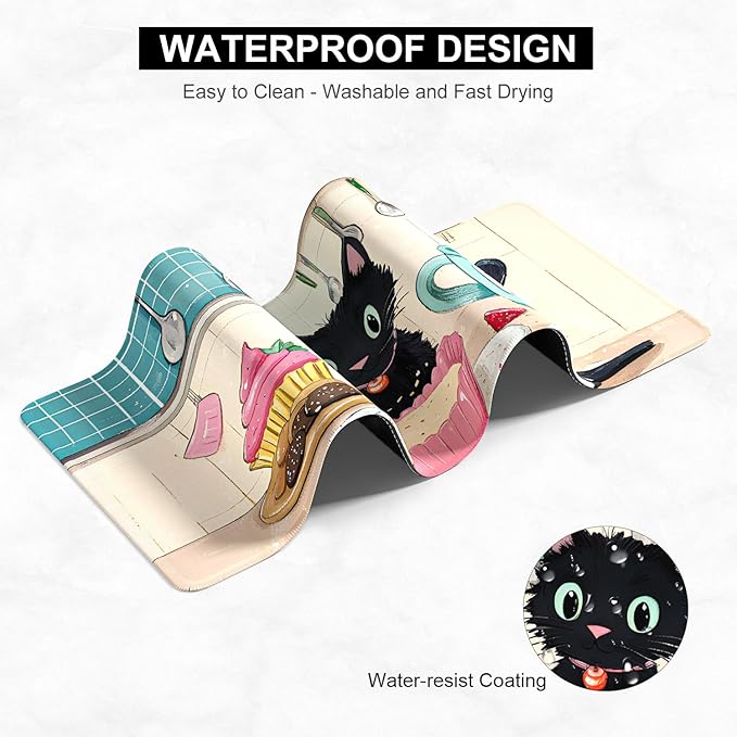 Desk Pad, 32" x 16" XXXL Extended Large Gaming Mouse Pad, Desktop Decor Desk Mat, Men Women Office Supplies and Accessories, Cute Anime Mouse Mat for Laptop & Keyboard, Cute Cat