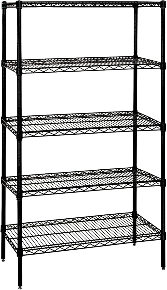 Quantum Storage Systems Wire 5 Shelf Starter KIT Black 86in