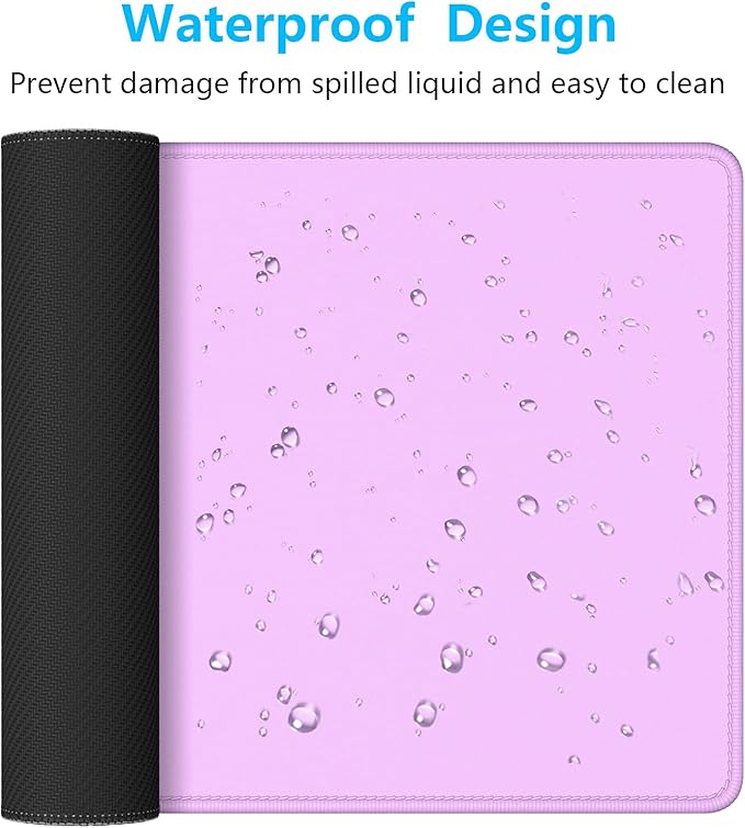 Dapesuom Large Mouse Pad, Extended Gaming Mouse Mat with Stitched Edges, Full Size Desk Mats with Non-Slip Base, Computer Big Desktop Keyboard Pad for Gamer, Laptop, Office, 23.6 x 11.8 in, Purple
