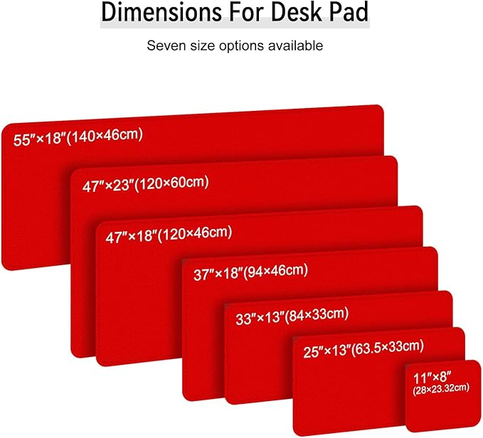 Leather Mouse Pad with Stitched Edge, Waterproof Gaming Mouse Mat for Computers, Laptop, Office & Home (red, 33"*13")