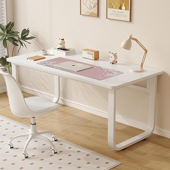Pink Cherry Blossom Large Mouse Pad Desk Mat, 27.5x11.8in Japanese Sakura Floral Extended Keyboard Mousepad with Stitched Edges, Non-Slip Waterproof Rubber Base for Office, Computer & Laptop