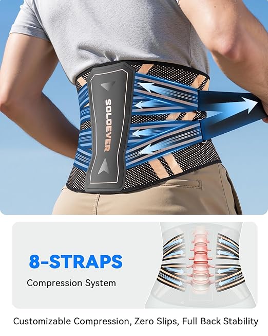Ultra Breathable Back Brace for Lower Back Pain Relief,[Medical Grade & Copper Infused] Lumbar Support Belt with Bionic Support System, Adjustable Back Support Brace for Sciatica,Herniated Disc,Men&Women(2XL)