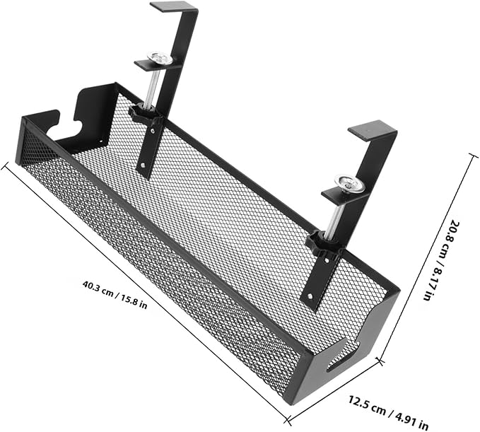 Desk Cable Management Tray Metal Cord Organizer Cable Raceways Wire Organizer for Home and Office Cord Management with No Drill Installation Large 40cm