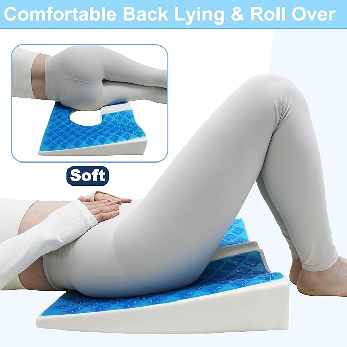 Bed Sore Cushions for Butt, Gel Bedsore Pressure Relief Pillow for Sleeping and Long Sitting, Donut Pillow Cushion for Bed Sores on Buttocks, Wheelchair Seat Cushions, Butt Cool Gel Cushion