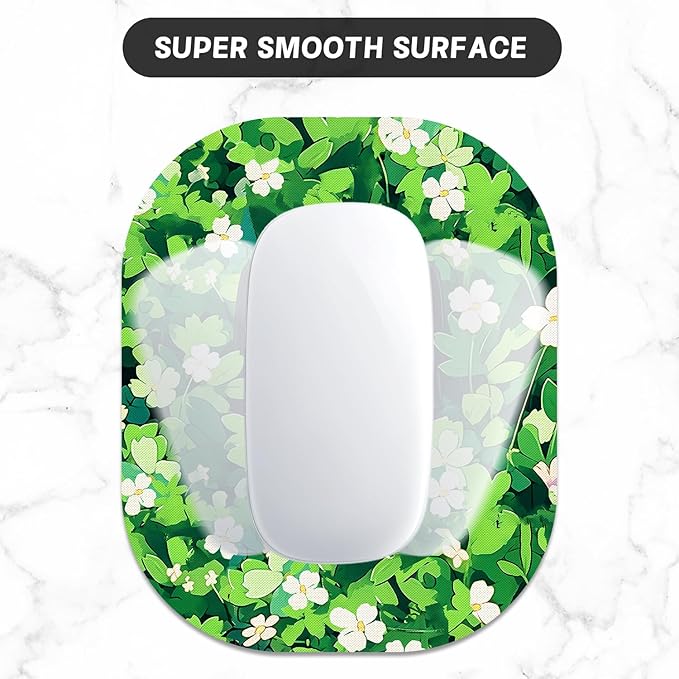 Small Mouse Pad, 6 x 7 Inch, Oval Mini Mouse Pad with Non-Slip Rubber Base for Laptop Wireless Mouse Keyboard Tray Mousepad, Flower Cat