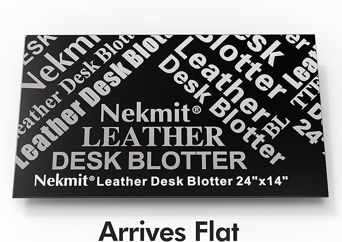 Nekmit Leather Desk Blotter Pad 24 x 14 Inches, Flat, Non-Slip, Waterproof, Green