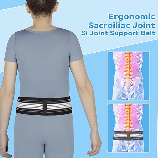 Waist Belt Sacroiliac Hip Belt, Lumbar Support Sciatica Pain Relief, Sacroiliac SI Joint - Lower Back Support Brace for Women and Men, Non-Slip and Adjustable & Breathable Back Pain Relief (Medium)