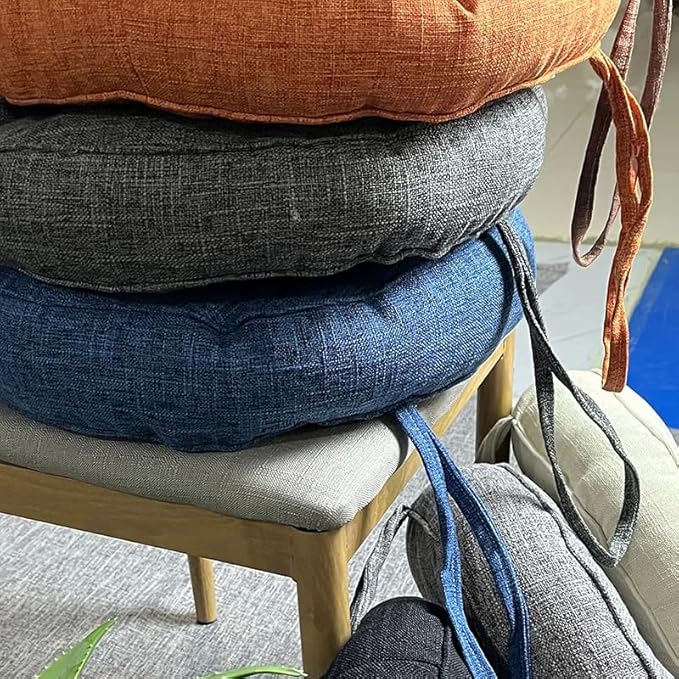 1pcs Square 40 * 40 * 10cm Thickened Seat Cushion with Ties – Durable Non-Slip Chair Pad for Sofa, Dining & Office Chairs，Black