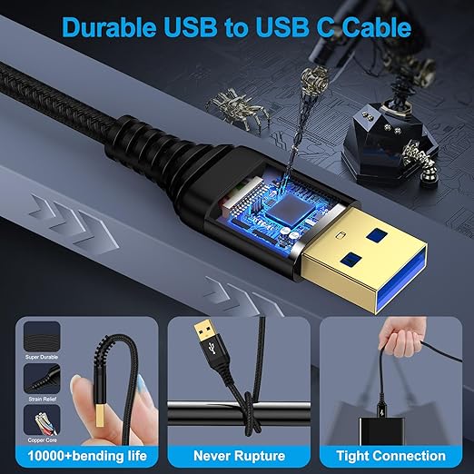 USB to USB Cable 6FT, 2 Pack USB-A to USB-A Cord Male to Male USBCable Double Side USB3.0 A to A Data Transfer Cord for Computer PC Laptop Cooler DVD Player Hard Drive Enclosures TV Hub Set Up Box