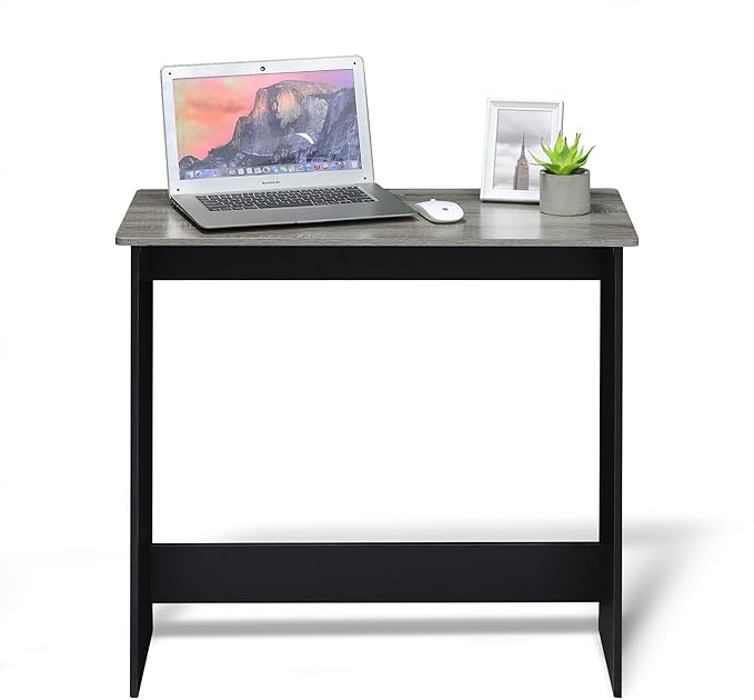 Furinno SIMPLISTIC Small Desk, 31.3" Wide Gaming Desk, Rectangular Computer Desk with Rounded Edges, Office Desk for Home Office, Bedroom, Study Room, Dorm, French Oak