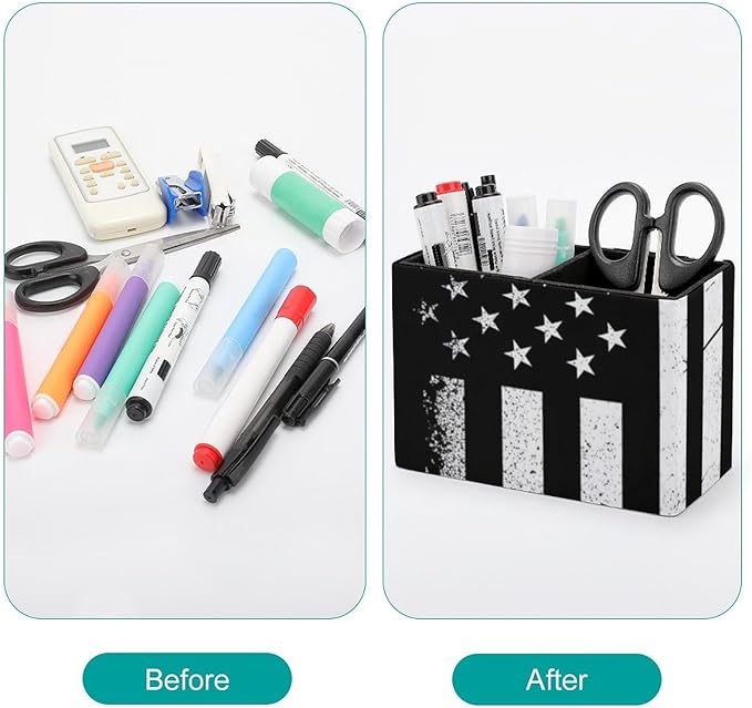 Stylish Pen Holder Desk Accessories Baseball American Flag, Ideal for Pens, Markers, and More