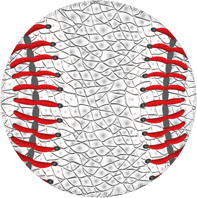 Baseball Round Mouse Pad Premium Textured Mouse Mat Washable Mousepads with Extended Stitched Edges Non Slip Rubber Base Small Mousepad 7.9 X 7.9 X 0.12 Inches