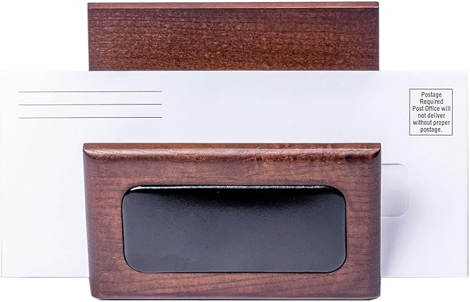 DACASSO Wood & Leather Desk Set - Luxury Leather Desk Pad & Desk Organization Essentials (Walnut and Black, 7 Piece)