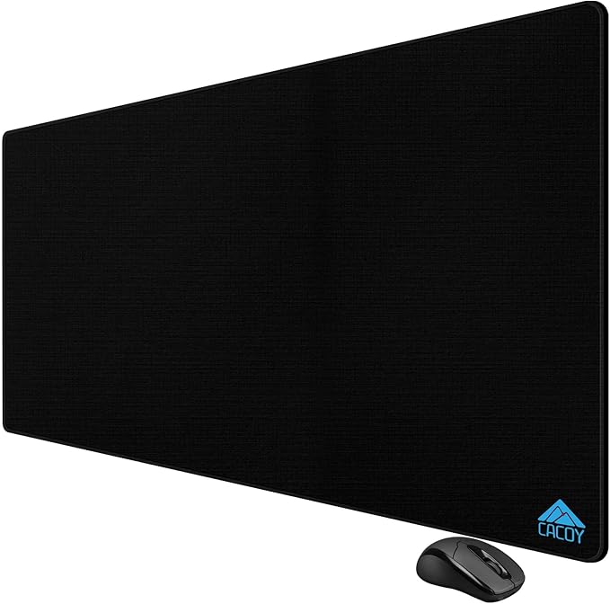 Cacoy 48'' x 24'' XXL Large Gaming Mouse Pad, Extended Computer Mouse Pad, Special-Textured Surface Mouse Mat Optimized for Speed and Control, Non-Slip Desk Matt for Desktop with Stitched Edges, Black