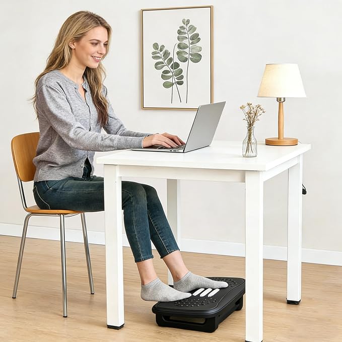 Ergonomic Foot Rest, Under Desk Massage Footstool for Office Chair, Easy Snap Assembly & Durable Design for Back Pain Relief and Leg Circulation Support at Home/Office