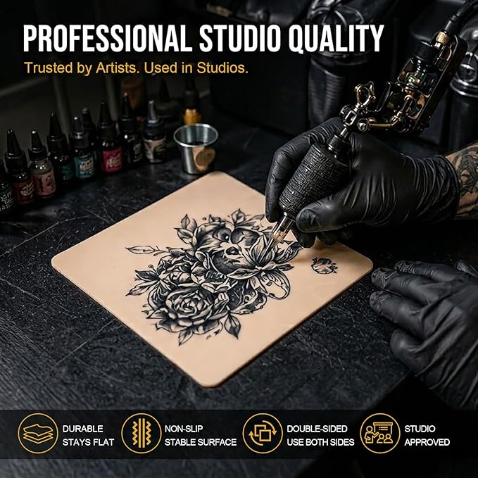 320Pcs Tattoo Skin Practice Kit - 20Pcs Fake Skin+ 300 Mixed Sizes Tattoo Ink Caps Cups (#9/#13/#16) for Tattoo Artists & Beginners,Tattoo Supplies Starter Kit Practice at Home