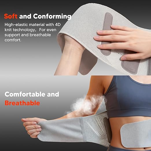 Arboleaf Heated Back Brace for Sciatica Relief - Adjustable Lumbar Support Belt with Detachable Heat Pad & Dual Support Bars (Soft/Hard) - Lower Back Pain Relief for Men & Women, Size M (Waist 24"-33")