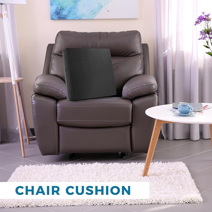 Menkxi 18 x 18 x 5 Inch Recliner Cushions for Elderly, Thicken Memory Foam Seat Cushion, Square Chair Cushions Non Slip Pads for Recliners, Armchairs, Relief and Comfort (Black)