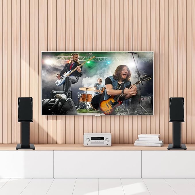 16 Inch (40CM) - Pair-Wood Speaker Stands for Home-Cinema HiFi Desktop and Satellite Speakers Monitor Stands, Enhanced Audio Listening Experience for Home Theaters