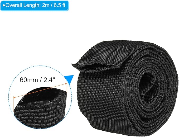 PATIKIL 1.5" Dia 6.5FT Nylon Protective Hose Sleeve, Cable Cover Sheath Protection for Welding Tig Torch Hydraulic Hose, Black