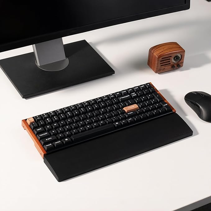 Keychron Silicone Palm Rest for K4 / K4 HE and Lemokey L1 / L1 HE – 14.65" Wrist Support for Compact 96% Layout Mechanical Keyboards, Smooth & Ergonomic Typing Comfort – Black