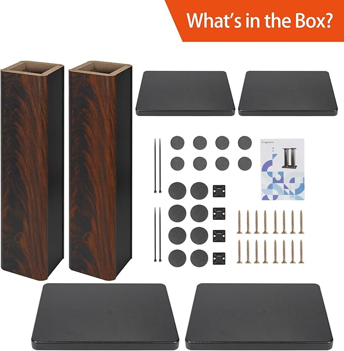 20 Inch (50CM)- Pair- Wood Speaker Stands for Home-Cinema HiFi Desktop and Satellite Speakers Monitor Stands