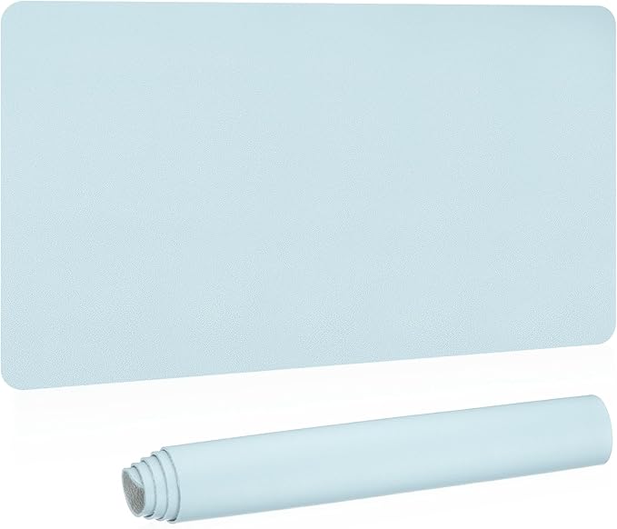 Patikil 35"x17" Non-Slip Waterproof PU Leather Desk Pad - Dual Sided Desk Pad for Office, Home Work & Study - Light Blue