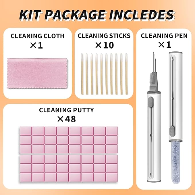 MOLOPPO Cleaning Putty,Phone Cleaning Kit with Clean Pen, Remove Ear Wax&Dirt&Gunk from Device's Small Crevices, for AirPod Cleaner Kit for Airpods Charging Case/Headphones/Electronics
