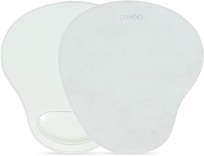 Londo PU Leather Oval Shape Non-Slip Mousepad with Wrist Rest Support, Waterproof Surface, Comfort Memory Foam, Light Ergonomic Design Mouse Pad for Laptop, Desktop