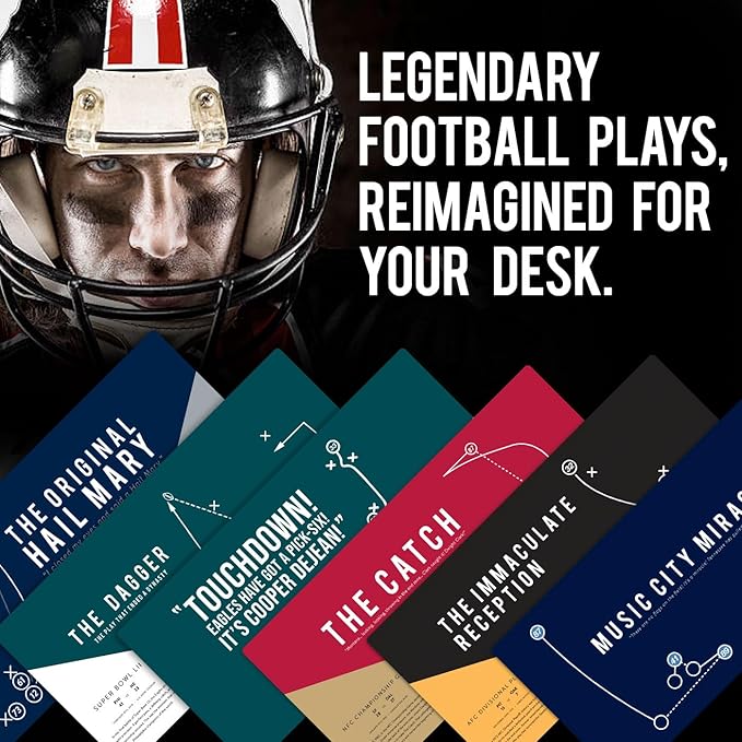French KOKO Large Pittsburgh Football Desk Mat for Desktop – XL Black and Gold Desk Pad Mat Featuring The Immaculate Reception Play, Man Cave Office Decor, Football Fan Gift - Immaculate Reception