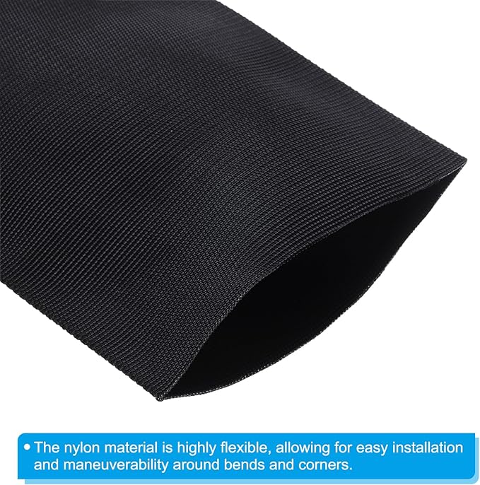 PATIKIL 3.5" Dia 3.3FT Nylon Protective Hose Sleeve, Cable Cover Sheath Protection for Welding Tig Torch Hydraulic Hose, Black