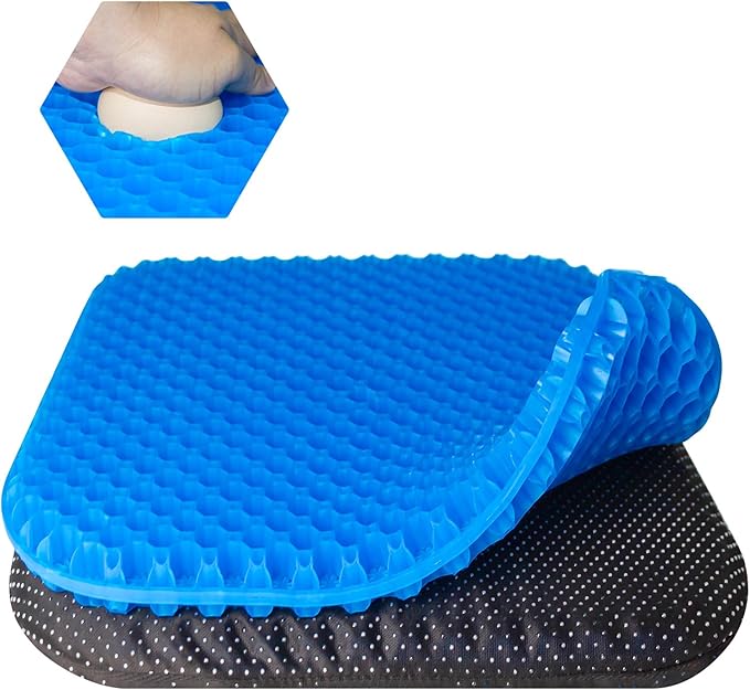 EVEME Large Gel Seat Cushion for Long Sitting with Non-Slip Cover-18 x 17inches,Soft & Breathable,Seat Cushion for Chair,Car,Office,Desk Chair,Wheelchair